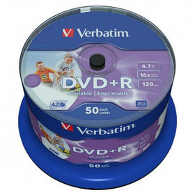 Диск DVD+R Verbatim Printable, 4,7 Gb, 16х, 50 шт/упак