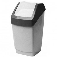 Ведро для мусора с крышкой-вертушкой М-пластика Хапс, 7 л, пластик, мрамор
