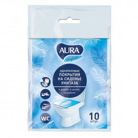 Бумажные прокладки на унитаз Aura, 10 шт., белые