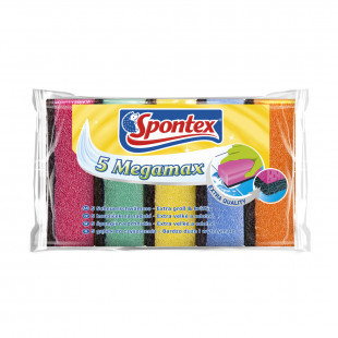 Губки для мытья посуды Spontex "Megamax", в комплекте 5 шт