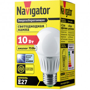 Лампа светодиодная Navigator NLL-A, 10 Вт, 6500К, холодный белый свет, E27, форма груша - фото 2 - id-p91531684