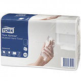 Полотенца бумажные Tork Advanced, 190 шт., 2-х слойные, 21,3*23,4 см, Multifold, белые, цена за 1 уп, фото 2