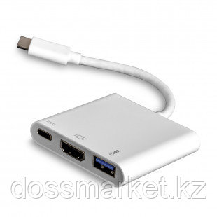 Многопортовый цифровой AV-адаптер, SHIP US217-B, 3 порта, USB-C 3.1, белый
