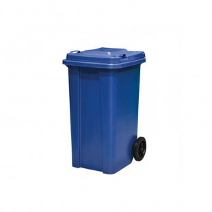 Бак пластиковый мусорный 120 л, с крышкой, на колесах, ассорти - фото 1 - id-p91531339
