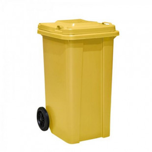 Бак пластиковый мусорный 120 л, с крышкой, на колесах, ассорти - фото 3 - id-p91531339
