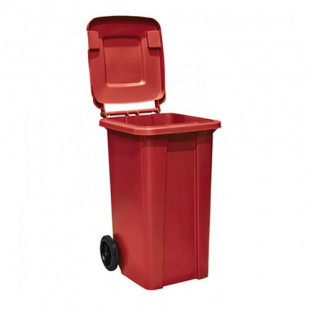 Бак пластиковый мусорный 120 л, с крышкой, на колесах, ассорти - фото 4 - id-p91531339