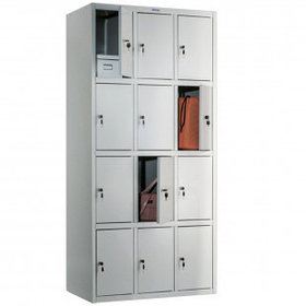 Шкаф индивидуальный Промет "Практик LS (LE) 34", 12 секции, 850*500*1830 мм, серый