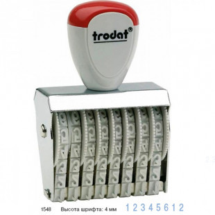 Нумератор Trodat 1548 высота шрифта 4, число разрядов 8 - фото 1 - id-p91526898