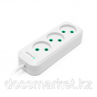 Удлинитель iPower, iP5m, 5 м, 16A, 220-240В, 3 розетки, белый