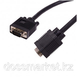 Интерфейсный кабель iPower, VGA 15Male/15Male, 3 м, черный