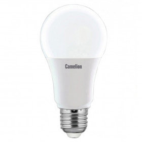 Лампа светодиодная Camelion LED15-A60/865/E27, 15 Вт, 6500К, холодный белый свет, E27, форма груша
