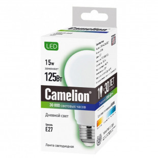 Лампа светодиодная Camelion LED15-A60/865/E27, 15 Вт, 6500К, холодный белый свет, E27, форма груша - фото 2 - id-p91531679