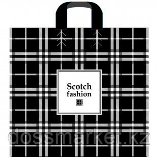 Пакет с петлевой ручкой Артпласт "Scotch fashion", 40*40 см, черный, 25 шт