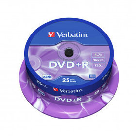Диск DVD+R Verbatim, 4.7 GB, 16х, 25 шт/упак