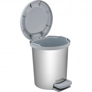 Ведро-контейнер для мусора Svip, 6 л, с педалью, круглое, металл, серое - фото 3 - id-p91531334