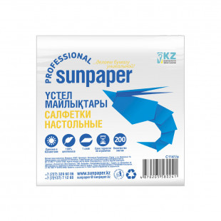 Салфетки для настольного диспенсера Sunpaper Professional, 1-слойные, 200 шт., белые