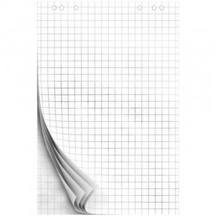 Блок бумаги для флипчарта OfficeSpace, размер 675*980 мм, 20 листов, белый, в клетку