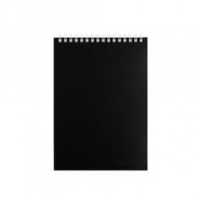 Блокнот Office-Expert.kz "Эконом" А6, 50 листов, на гребне, в клетку, черный