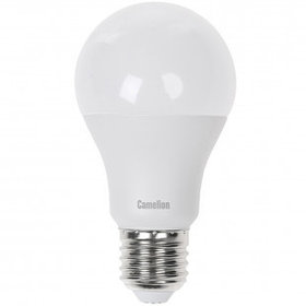 Лампа светодиодная Camelion LED15-A60/845/E27, 15Вт, 4500К, нейтральный белый свет, E27, форма груша
