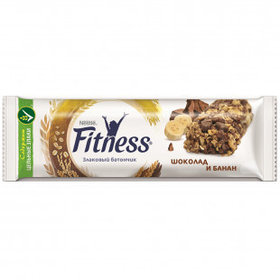 Батончик злаковый Nestle Fitness с шоколадом и бананом, 23,5 гр