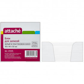 Блок для записей Attache, в подставке, размер 90*90*50 мм, белый