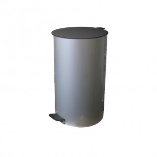 Ведро-контейнер для мусора Титан, 40 л, с педалью, круглое, металл, серый металлик