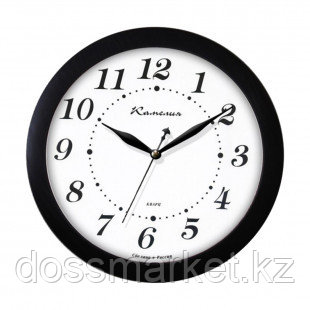 Часы круглые Камелия "Классика в черном", d=29 см, черные, пластиковые