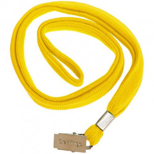 Шнурок для бейджа Berlingo, длина 45 см, металлический зажим, желтый