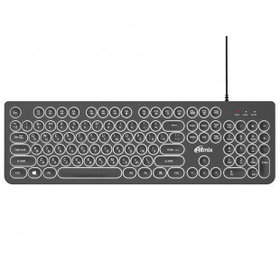 Клавиатура проводная Ritmix RKB-214BL, USB, ENG/RUS, черная