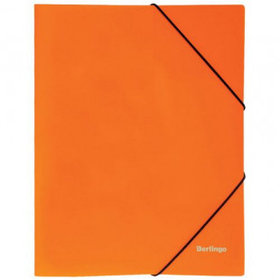 Папка Berlingo Neon, А4 формат, 500 мкм, на резинке, неоново-оранжевая