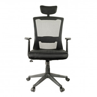 Кресло для руководителя Helmi HL-E31 "Ergo", ткань, сетка, черное - фото 2 - id-p91527641