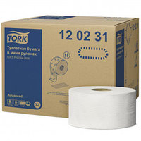 Туалетная бумага в мини-рулонах Tork Advanced, 170 метров, 2-х слойная, белая цена за 1 шт