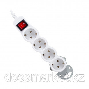 Сетевой фильтр iPower "Home W4-18M ", 4 розетки, 1.8 м, белый