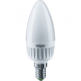 Лампа светодиодная Navigator NLL-C, 7 Вт, 4000К, нейтральный белый свет, E14, форма свеча