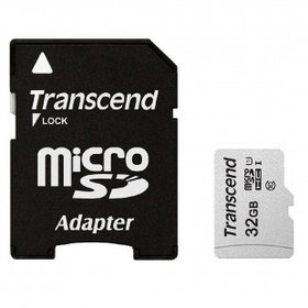 Карта памяти 32 Gb, Transcend, micro SDHC, 10 U1 класс скорости, с адаптером