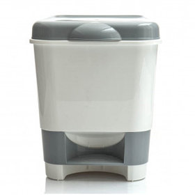 Ведро-контейнер для мусора OfficeClean, 20 л, с педалью, пластик, серое