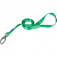 Шнурок для бейджа Promega office, длина 88 см, на карабине, зеленый