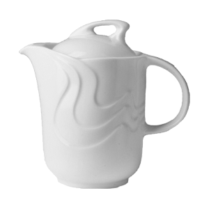 Кофейник с крышкой «Мелодия»; фарфор; 310мл; D=73,H=120,L=134,B=73мм; белый