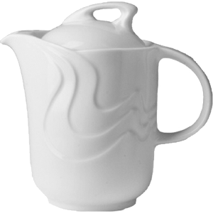 Кофейник с крышкой «Мелодия»; фарфор; 1л; D=11,H=17,7,L=20,B=11см; белый