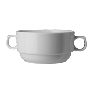 Чашка бульонная «Прага»; фарфор; 460мл; D=120,H=65,L=170,B=120мм; белый