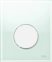 Кнопка смыва TECE TECEloop для писсуаров, стекло мятный зеленый, клавиша белая