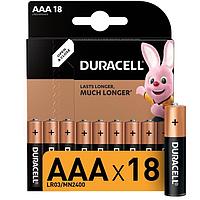 Батарейка алкалиновая Duracell Basic, AAA, LR03-18BL, 1.5В, блистер, 18 шт.