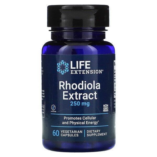 Life Extension, экстракт родиолы, 250 мг, 60 вегетарианских капсул - фото 1 - id-p92791641