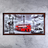 Часы-картина настенные, серия: Город, "Лондонский даблдекер", 50 х 100 см