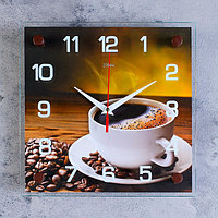 Часы настенные, серия: Кухня, "Кофе", плавный ход, 25 х 25 см