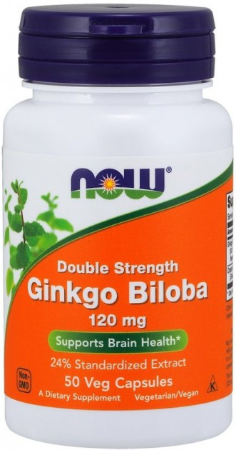 Ginkgo Biloba - Double Strength 120 mg, 50 caps. - фото 1 - id-p92791902