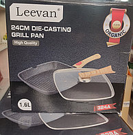 Сковородка гриль LEEVAN 24 см на 1,6 литров с крышкой