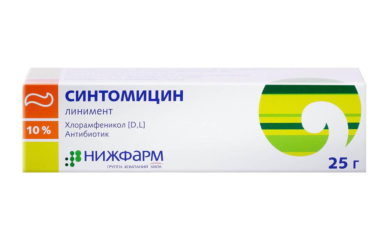 Синтомицина линимент 10% 25 г Нижфарм
