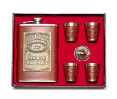 Фляга подарочная в наборе "Jack Daniels" TZ1D (270мл)+4 рюмки+воронка R 84559
