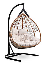 Подвесное двухместное кресло-кокон FISHT горячий шоколад, фото 2